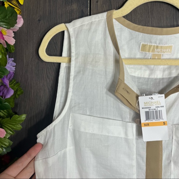 „💙2/$40💙NWT Michael Kors Sleeveless Button Down Blouse Size Small - Picture 6 of 16